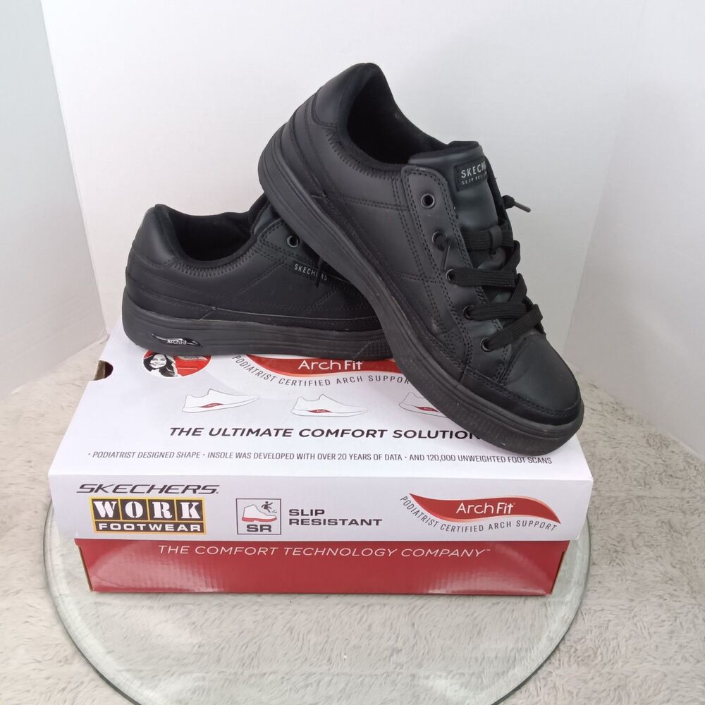 Skechers Work Arch Fit Arcade SR Black Slip Resistant Shoes Womens 9.5 108240